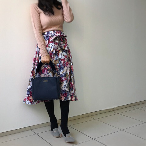 しまむらのスカート＆ニットで春の高見えコーデ【しまりんごの毎日しまむらコーデ～アメブロトップブロガー～ Vol.18】