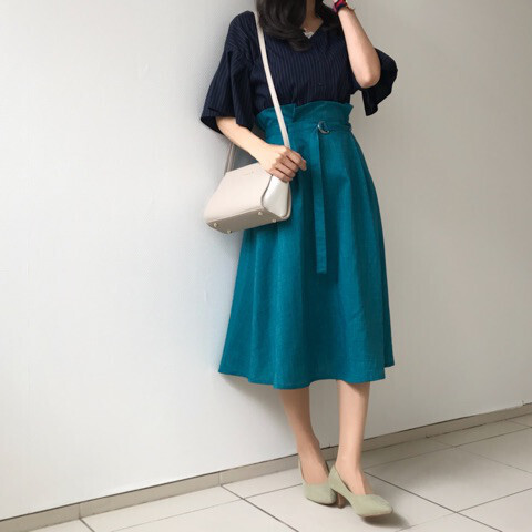 痩せて見えるワンピースをしまむらで購入！ 「着やせ＆脚長」コーデ【しまりんごの毎日しまむらコーデ～アメブロトップブロガー～ Vol.22】