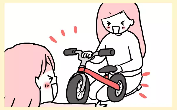 2歳の自転車デビューは失敗?! 結局お下がりになるペダルなし自転車【モチコの親バカ＆ツッコミ育児 第36話】