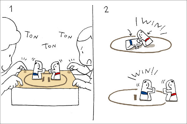 台風の日の室内遊びに！　家にあるものでできる紙ずもうの作り方【昔ながらが”今”楽しい！レトロアートレシピ Vol.13】