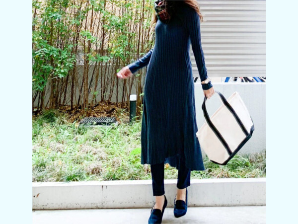着太りの心配なし！ ユニクロ「ニットワンピ」細見えコーデ【ユニクロ大人コーデ～アメブロ30代ファッション1位 Hanaさん ～ Vol.40】