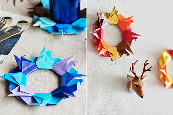 クリスマスリース＆お正月飾りに！ 簡単「折り紙リース」の作り方
