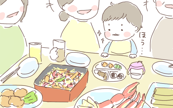 食事中 1歳の息子が手を伸ばした先には 年末年始の帰省中に起きたヒヤッとエピソード ゆるっとはなまる育児 第5話 ウーマンエキサイト 1 3