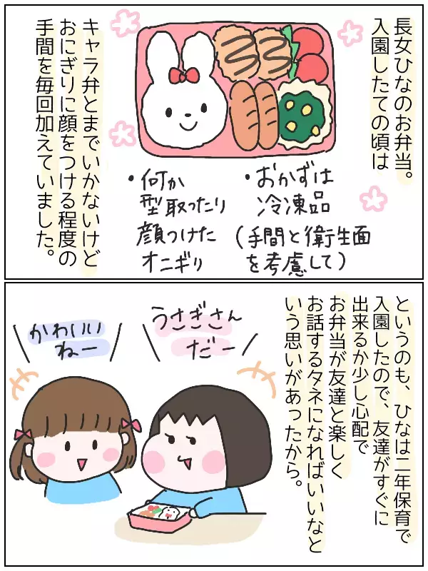 子どもには子どもの世界が！　幼稚園のお弁当事情【ひなひよ育て ～愛しの二重あご～  第5話】