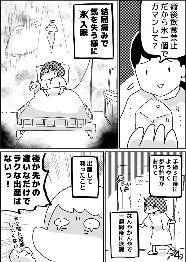 帝王切開でも痛いものは痛い！ ナメてかかるな地獄の出産記【やっぱり家が好き〜おっとぅんとみったんと私〜 第4話】