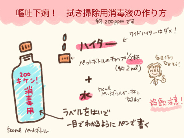 【保存版】子どもが吐いた…！　家庭内感染を防ぐための汚れた服や床の消毒方法【ママ女医HALの子育て日和 第6話】