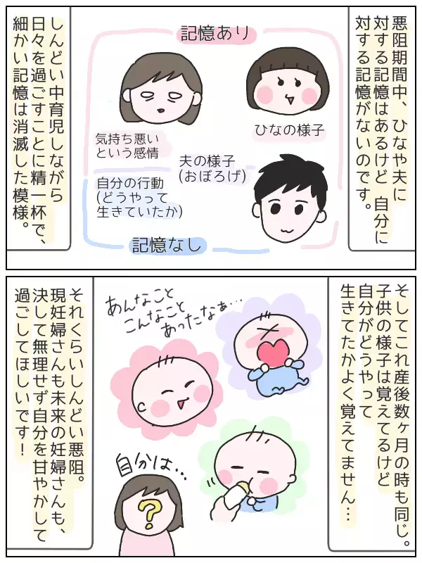 つわり中の家事はどうしてたっけ？ 記憶を辿って気付いたことは【ひなひよ育て ～愛しの二重あご～  第13話】