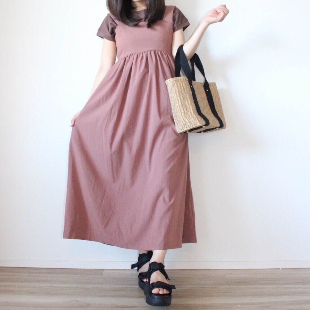 ヘルシーな肌見せ&揺れ感が魅力！ 夏まで使える大活躍ワンピ【しまりんごの毎日しまむらコーデ～アメブロトップブロガー～ Vol.47】