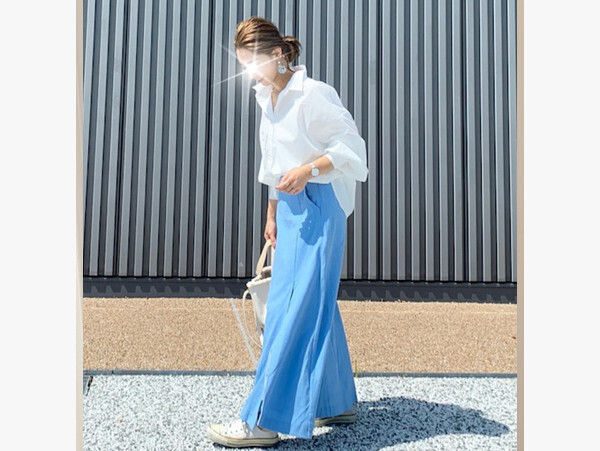 【プチプラ】梅雨のジメジメ気分を払拭！ 爽やかブルーでつくるママコーデ　【AYAのプチプラ格上げコーデ Vol.4】