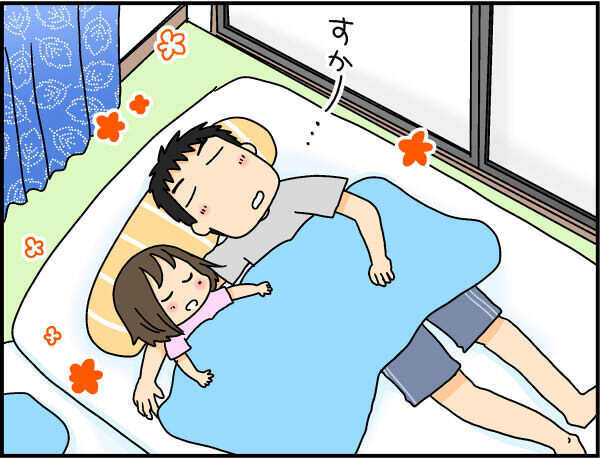 「お父さんと寝る！」次女の言葉に嬉々とする父。しかしその夜待ち受けていたのは…【4人の子ども育ててます 第52話】