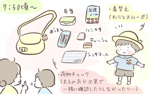 朝食、歯磨き、着替え…幼稚園年少の息子が朝出かけるまでのタイムスケジュール【ゆるっとはなまる育児 第19話】