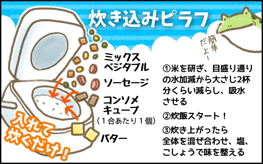 炊飯器に入れて炊くだけ！　簡単なのに子どもが大喜びするズボラの極みレシピ3選【カエル母さんと3人のこども 第16話】