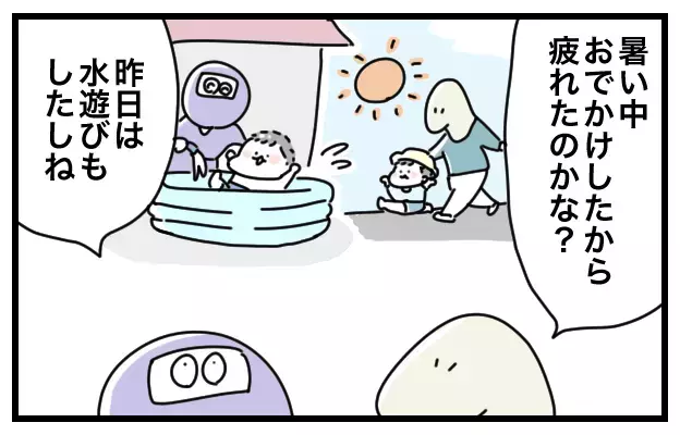 涼しい室内で「時間差熱中症」に…！ 暑い日の外出や外遊びで心がけていること【おばバカ一代 第13話】