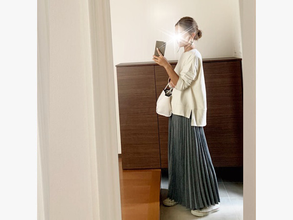 秋冬素材のロングスカート＆ざっくりトップスがかわいい！　大人カジュアルコーデ【AYAのプチプラ格上げコーデ Vol.10】