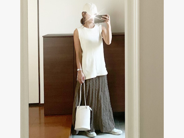 秋冬素材のロングスカート＆ざっくりトップスがかわいい！　大人カジュアルコーデ【AYAのプチプラ格上げコーデ Vol.10】