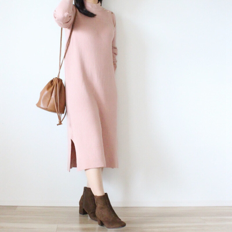 楽ちん＆かわいい「ニットワンピ」　カジュアルとフェミニンどちらの気分？【しまりんごの毎日しまむらコーデ～アメブロトップブロガー～ Vol.59】