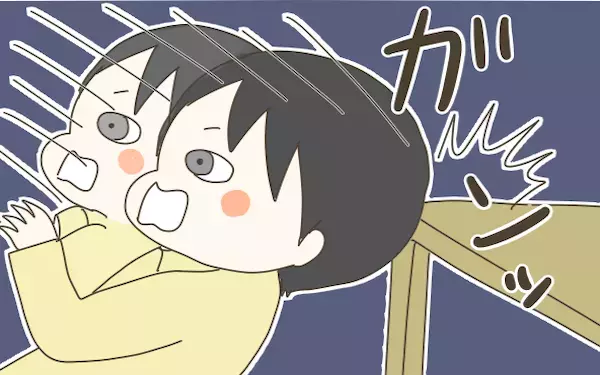 予期せぬときに起こる子どものケガ！ 長男が初めて頭を縫ったときのエピソード【産後太りこじらせ母日記 第59話】