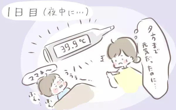 高熱でうなされ…3歳息子のRSウイルス体験記【ゆるっとはなまる育児 第26話】