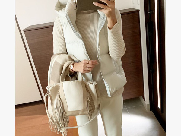 冬の公園で大活躍のアウター3選　夫ウケも良いユニクロのダウンベストは白コーデで決まり【AYAのプチプラ格上げコーデ Vol.15】