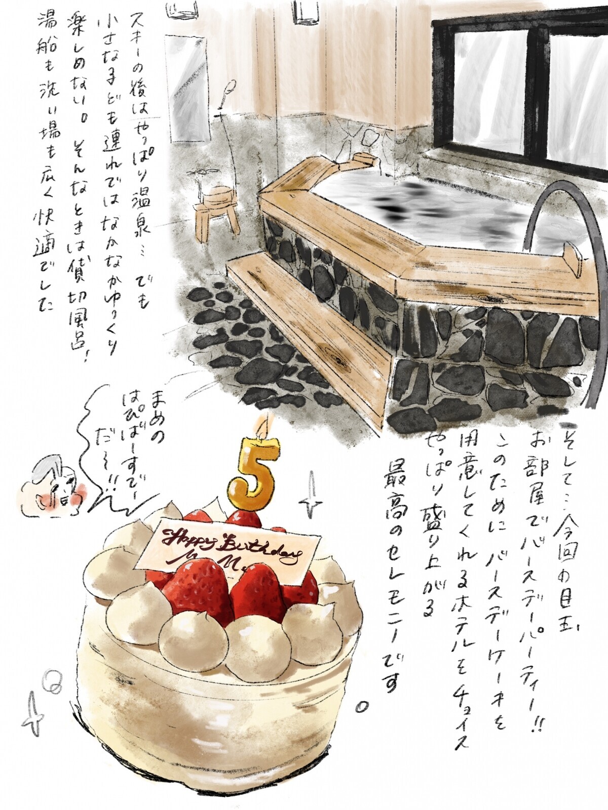 【子連れで湯沢にスキー旅行】サプライズケーキはやっぱり盛り上がる【横峰沙弥香の「まめあるき」 Vol.13】