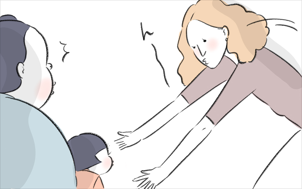 自粛生活後スイスの挨拶がなんかギクシャク…、しかしとっておきの方法が見つかった！【今日もどすこい母さん Vol.19】