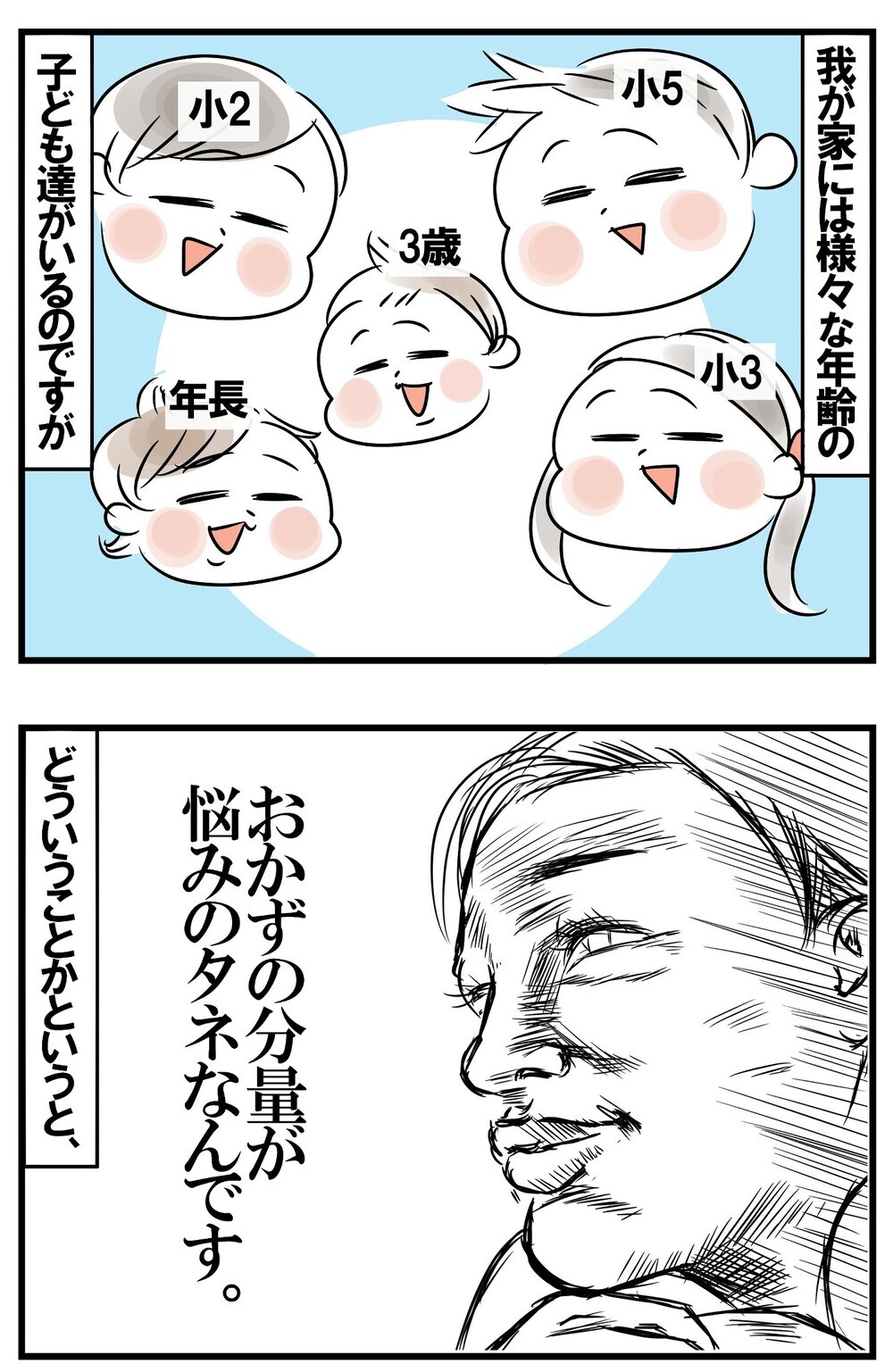 兄弟間で揉めるおかずの分量。食卓を丸くおさめる分量調節アイデア【めまぐるしいけど愛おしい、空回り母ちゃんの日々 第187話】