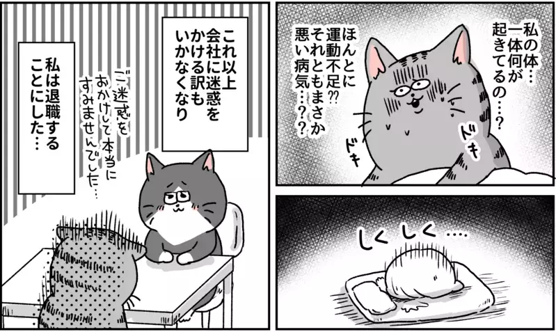 仕事も辞めるしかない…体調不良の原因がわからず苦しむ日々/パニック障害がわかるまで【パニックにゃんこ Vol.7】