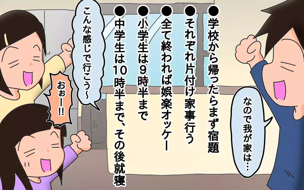 ゲーム、漫画、テレビ…つい長時間になってしまう娯楽にルールを設けました【もりりんパパと怪獣姉妹 第40話】
