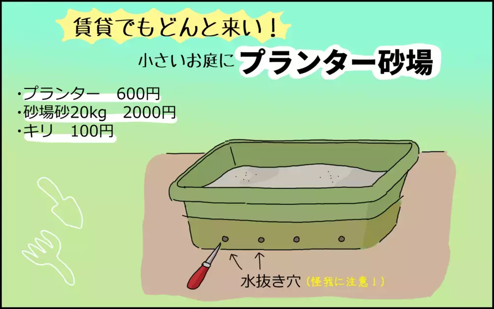 外出自粛中にピッタリな遊び場！ 3,000円で「プランター砂場」を作ってみた【たんこんちは　ボロボロゆかい Vol.17】