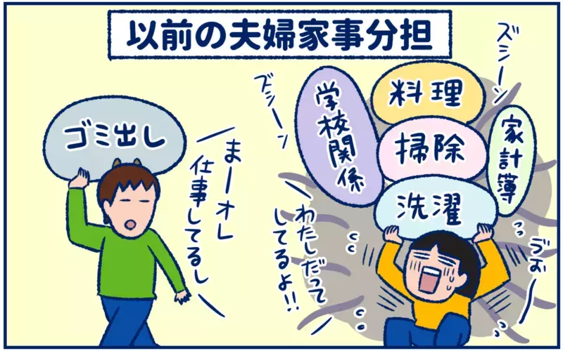 家にいるほうがやるべき？ 子どもの成長とともに変化したわが家の家事分担【双子育児まめまめ日記 第30話】
