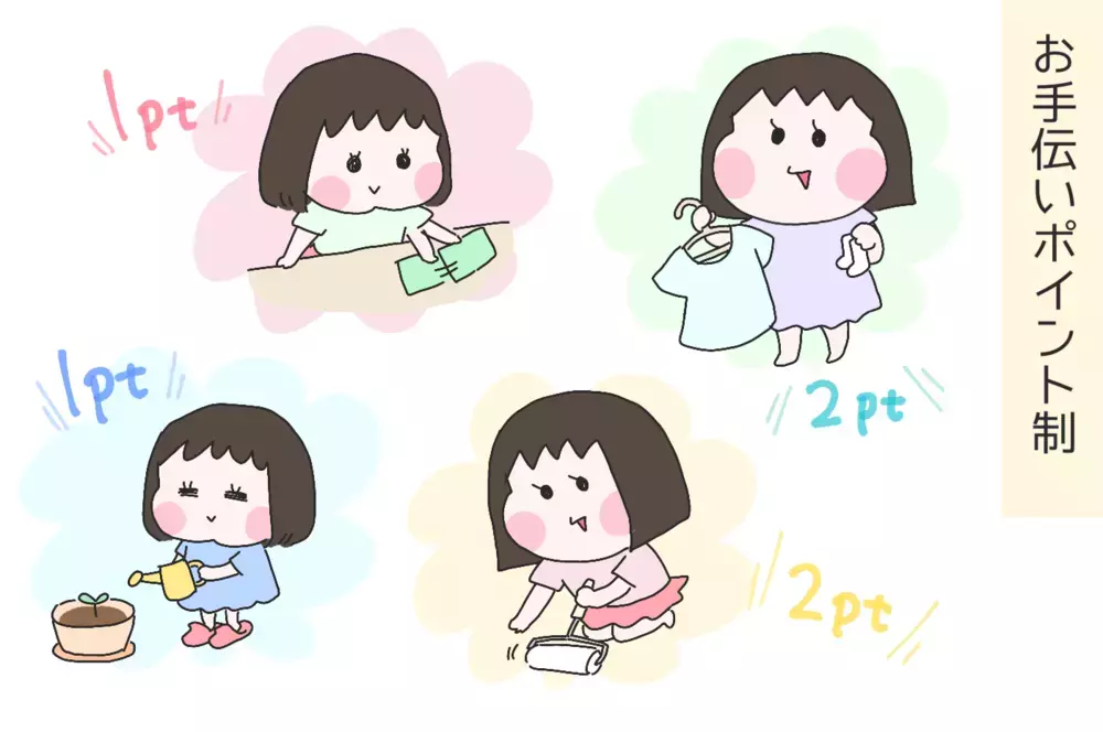 わが家のお小遣いルール！　お手伝いポイント制で金額を見える化【ひなひよ育て ～愛しの二重あご～  第64話】