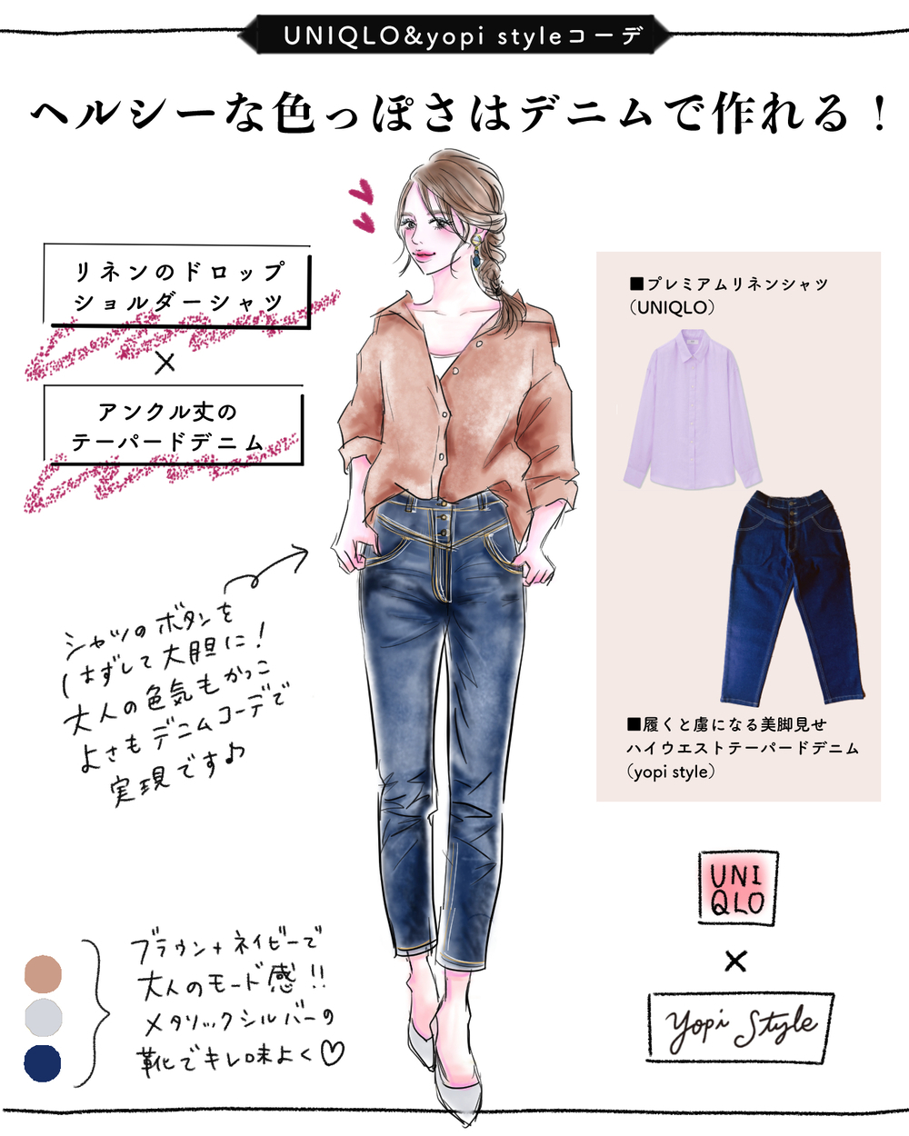 【UNIQLO/GU×yopi style】スタイルアップも今っぽさも叶える【ハイライズデニムコーデ】【yopipiのプチプラコーデ〜ときどき育児日記〜 Vol.20】