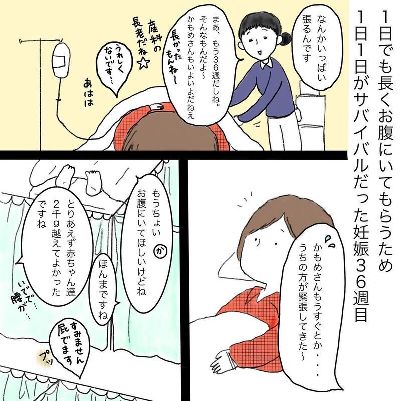 切迫早産で入院！ 様々なマイナートラブルに見舞われるもなんとか36週へ…【双子妊娠出産レポ Vol.2】