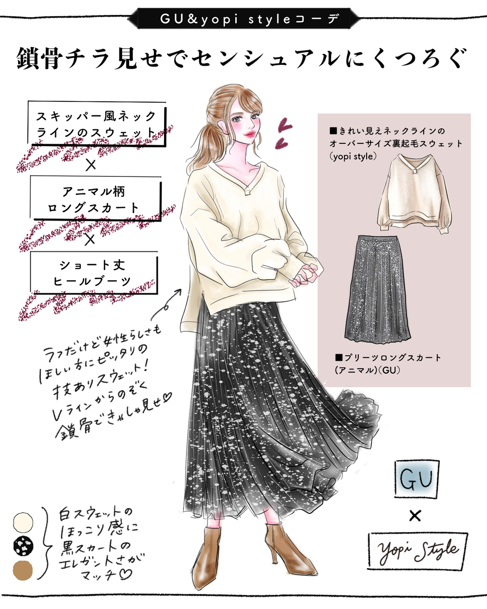 【UNIQLO/GU×yopi style】ラフと可愛いのいいとこ取り♡［ひとくせスウェット］で最強カジュアルコーデ【yopipiのプチプラコーデ〜ときどき育児日記〜 Vol.24】