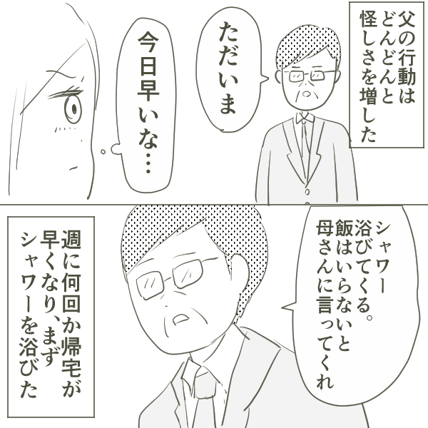 ますます怪しさが増す父の行動　弟が撮影した決定的な写真とは？　【父がW不倫して家庭崩壊した話 Vol.9】