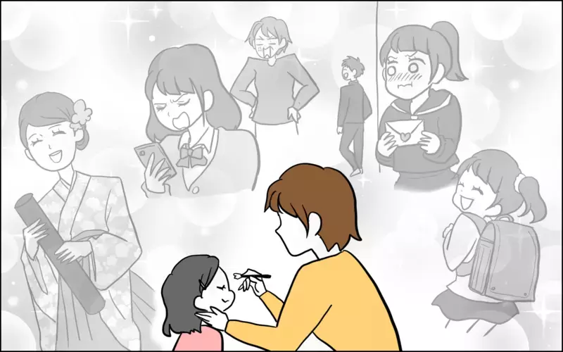 思わず涙…娘の初メイクにママの妄想が暴走!!【子育てはフリースタイル Vol.36】