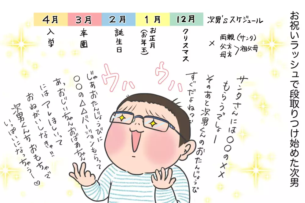 男子3人クリスマスへのそれぞれの思い…と”親サンタ”の苦悩【笑いあり涙あり 男子3人育児 第72話】