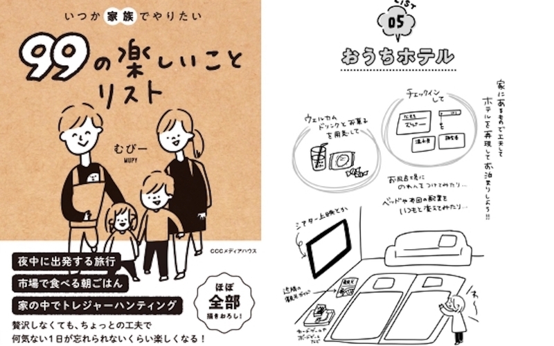 おうちホテルや冷食食べ比べ…人気コミックライターむぴーさんが提案する「親子遊び99リスト」