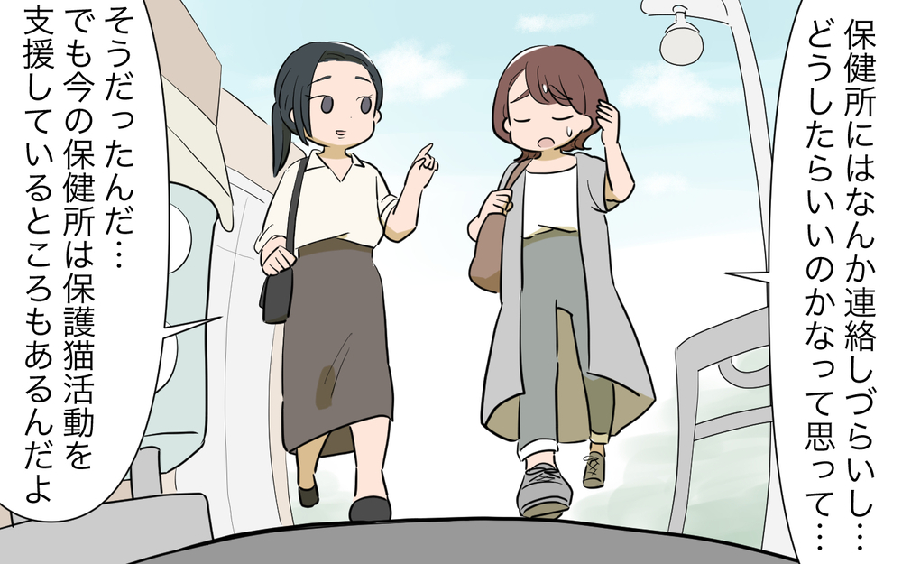 苦手なお隣さんと話したくないけど…保育園のママ友のアドバイスとは／ご近所猫トラブル（3）【私のママ友付き合い事情 まんが】