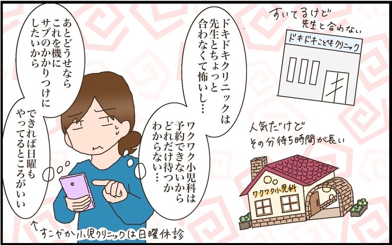 いつもの病院が予約でいっぱい…！ そんなときのわが家の小児科選び【猫の手貸して～育児絵日記～ Vol.44】
