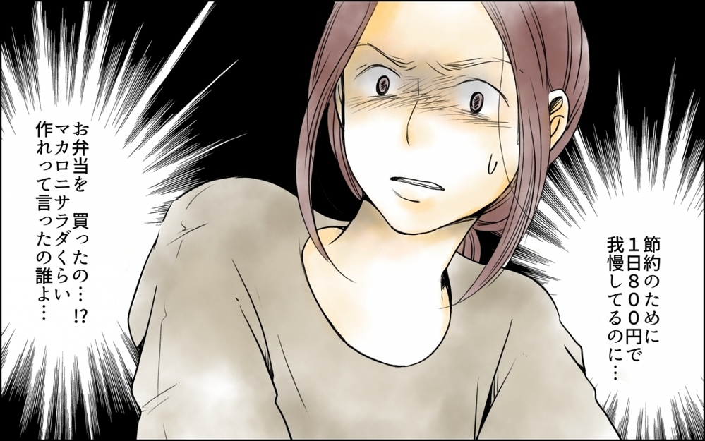 信じられない!!1日800円の予算なのに3000円オーバーの晩ご飯!?／わが家の食費は2万円!?(8)【夫婦の危機 まんが】