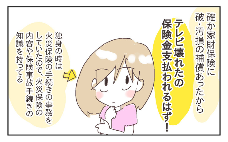 息子がテレビを倒して画面が割れてしまった！ その場合、家財保険が使える⁉︎【シャトー家の観察絵日記 Vol.25】