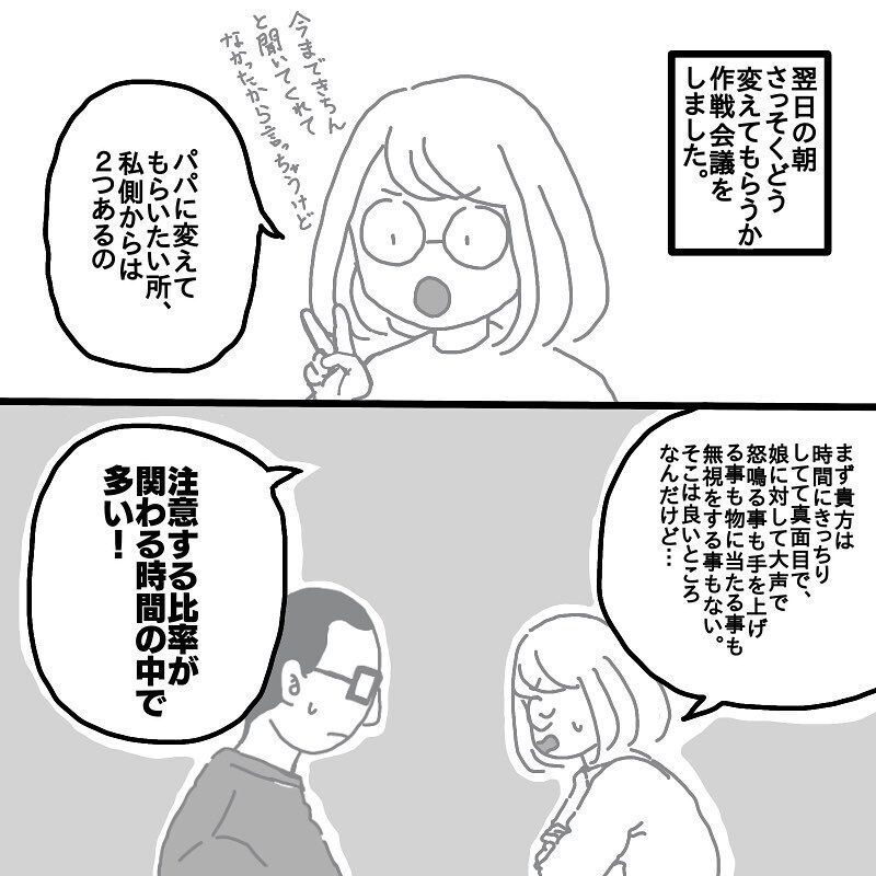 やる気になった旦那と作戦会議！ 私がお願いしたふたつのこととは？【娘と旦那の仲が悪くて困っています Vol.5】