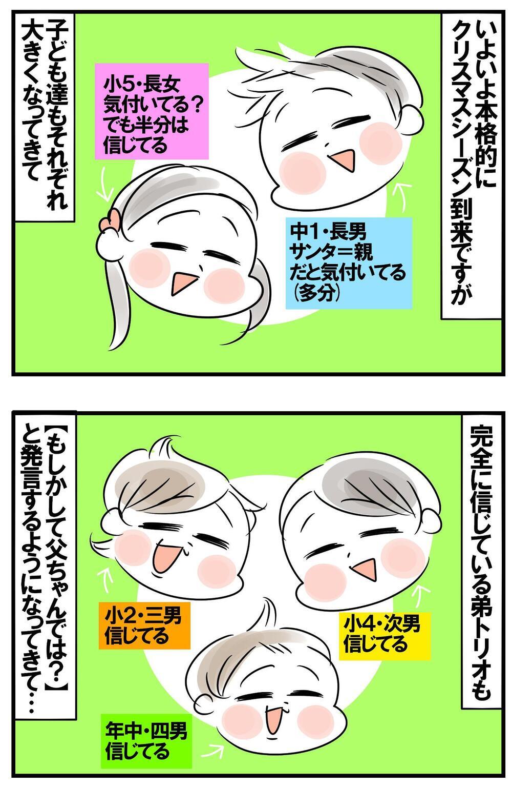 サンタさんはもしや父ちゃん…？ 真相にせまる次男が名推理を炸裂！【めまぐるしいけど愛おしい、空回り母ちゃんの日々 第307話】