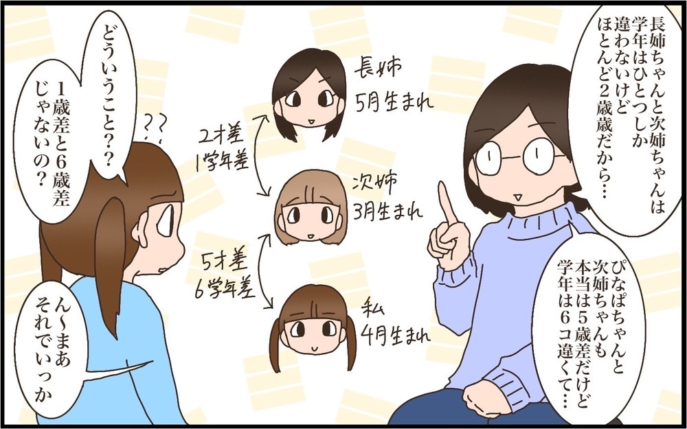 「年齢差＝学年差」ではない！　第三子を妊娠して気づいたきょうだい間の「歳の差」論【猫の手貸して～育児絵日記～ Vol.51】