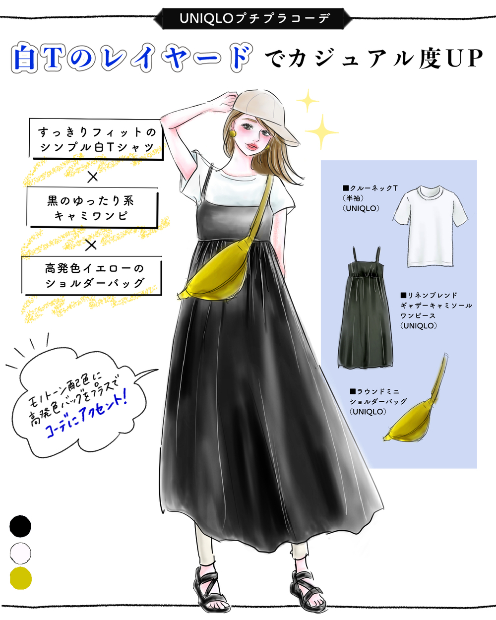 【ユニクロ話題ワンピ】可愛すぎ！［体型カバー］も［映え］も叶えるキャミワンピが間違いない！【yopipiのプチプラコーデ〜ときどき育児日記〜 Vol.43】