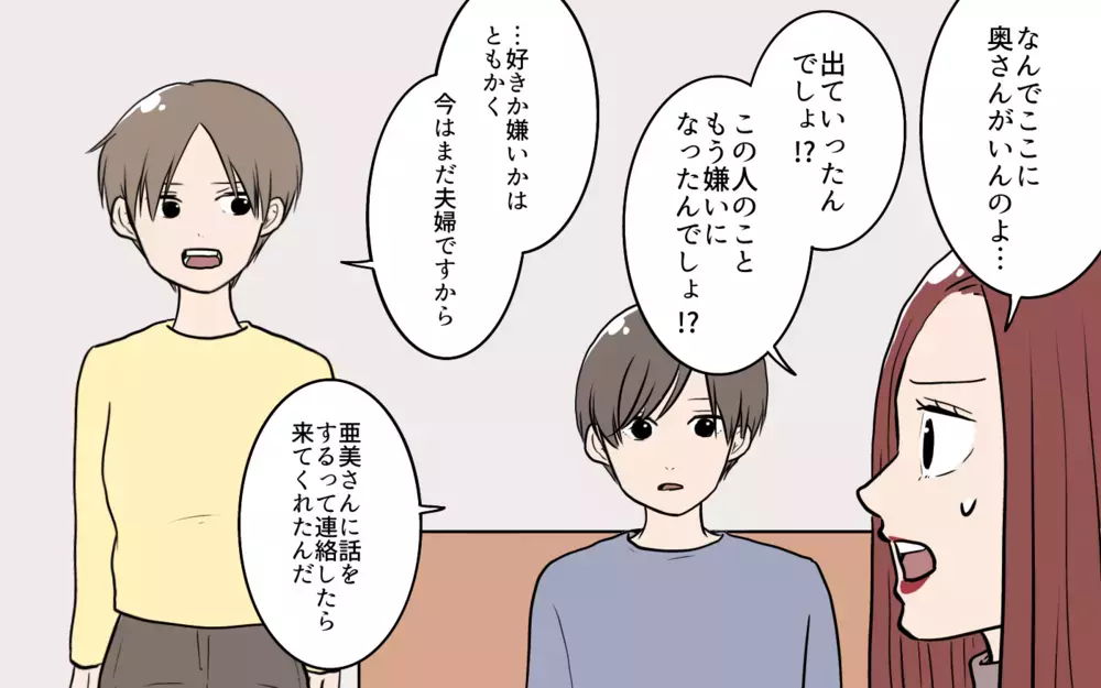 「全部あんたのせい！」怒り狂う彼女をなだめた妻の言い分とは／夫が婚活していました（15）【夫婦の危機 まんが】