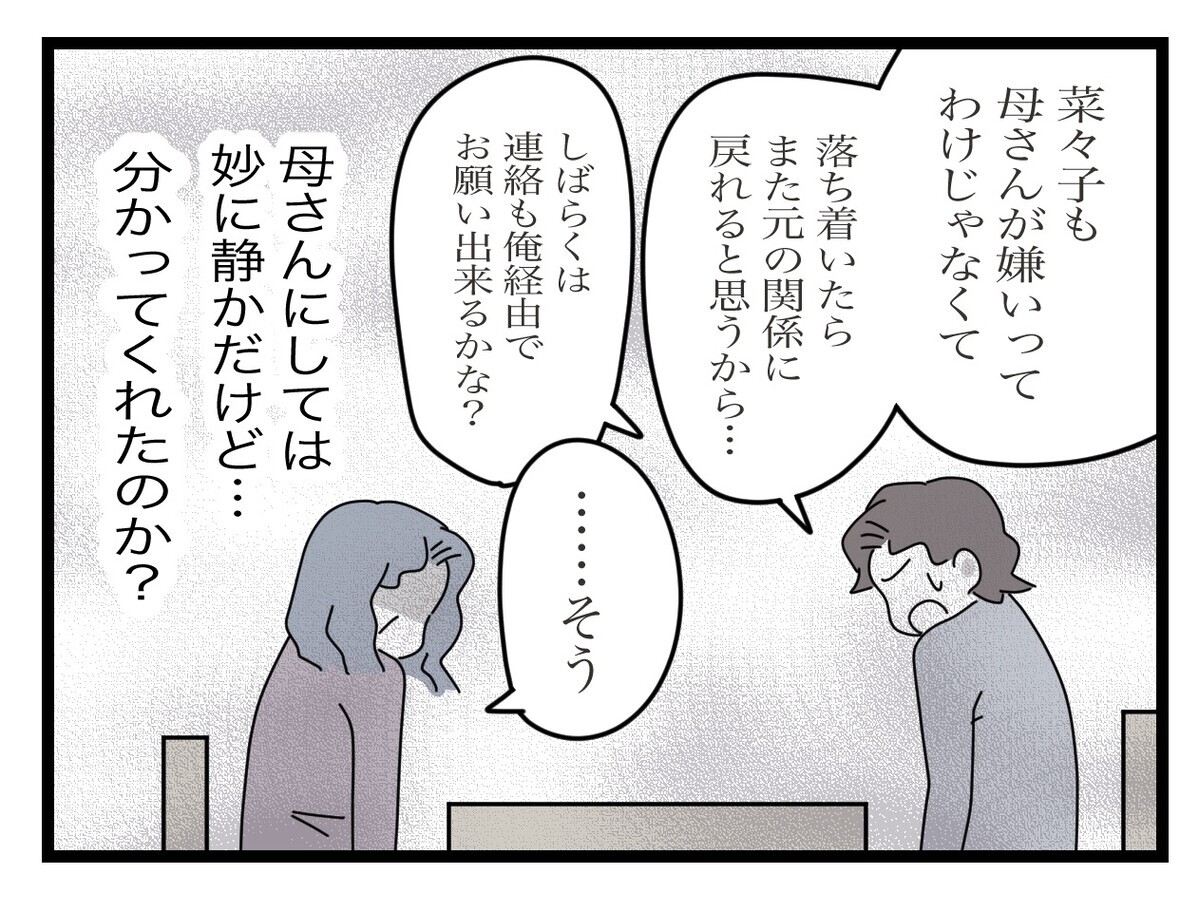 「もう家に来ないで」息子の訴えに理解を示す義母　しかし、その心の内は…？【私の家に入らないで Vol.49】