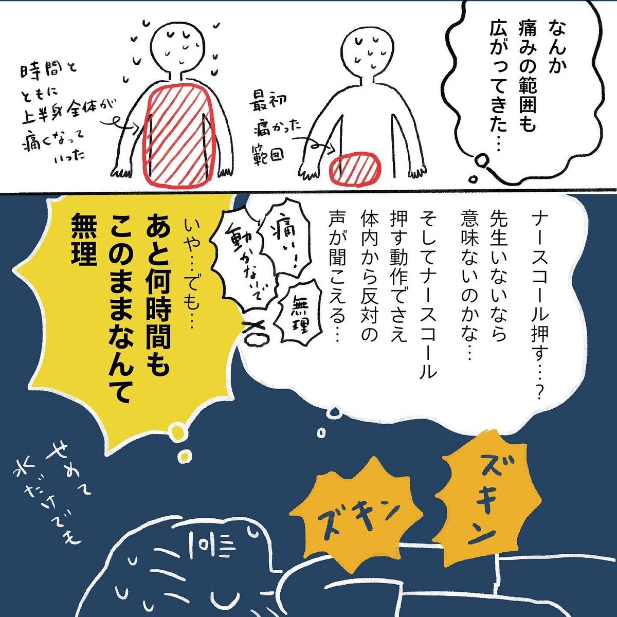 激痛なのに朝までこのまま!? 何時間も待つなんて無理すぎる【生理痛・卵巣嚢腫破裂がしんどすぎて出産が〇〇だった話 Vol.4】