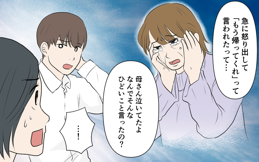 「母さん泣いてたよ」義母の一方的な話を聞いた夫…妻の言葉を信じてくれる？＜裏表がある義母 6話＞【義父母がシンドイんです！ まんが】